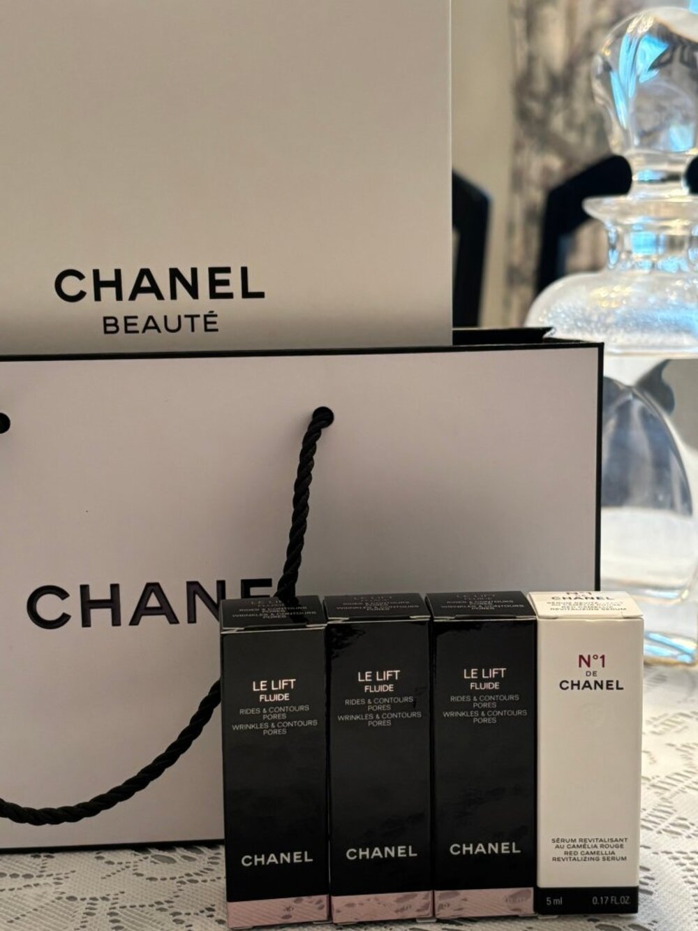 CHANEL "NEW" Le Lift Fluide Trio + No.1 Red Camellia Serum Travel Size BNIB